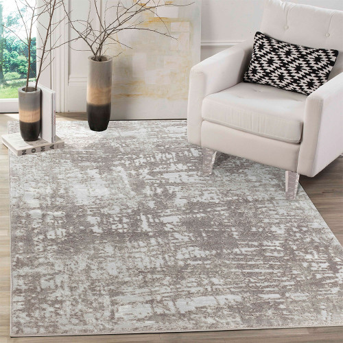 modern abstract lines stone rug in a living room