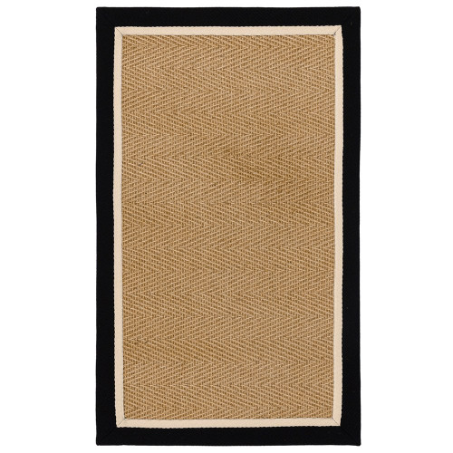 charcoal cream jute rug 45x75cm portrait