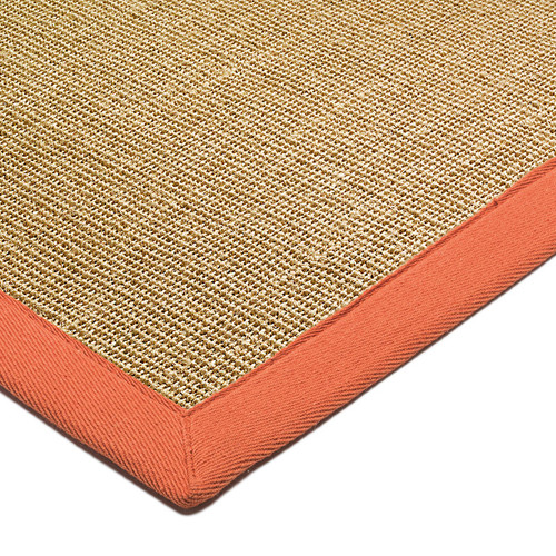 On Sale Sisal Rug Linen Orange Border 200x300cm