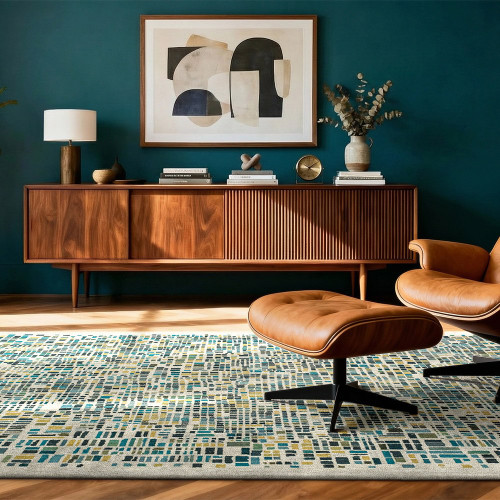 Gallery Cubik Midnight 2096 Indoor Outdoor Washable Eco Rug