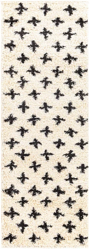 cream shaggy rug runner portrait