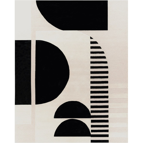 cream geo wool rug portrait