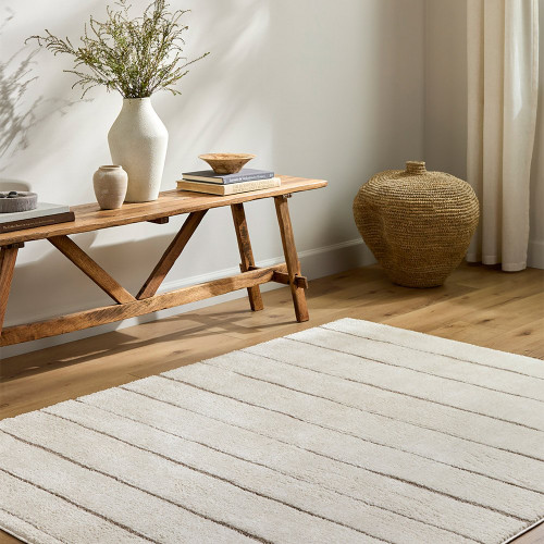 ivory scandi rug in a room with matching decor