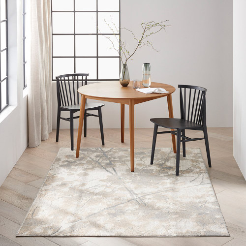 grey multi calvin klein rug in a room with matching decor