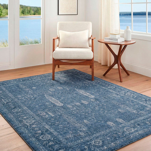 Cyrus Vintage Traditional Blue Rug