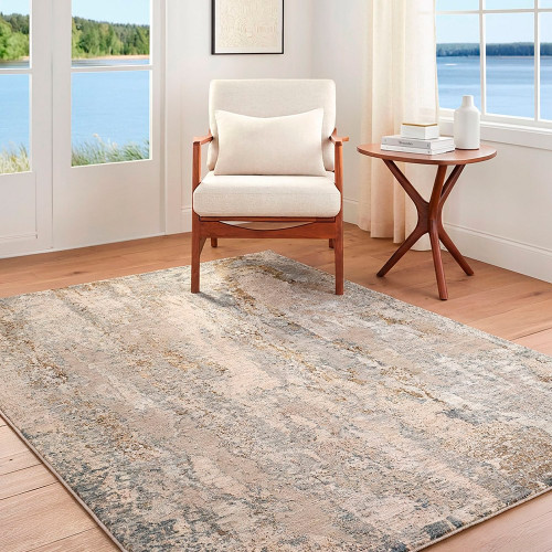 Arda Abstract Modern Marble Taupe Rug