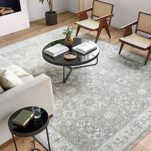 Dresden Vintage Traditional Grey Rug