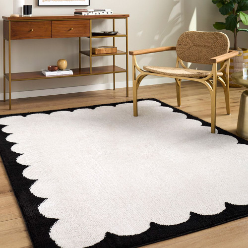 Fossay Washable Modern Shaggy Cream Rug