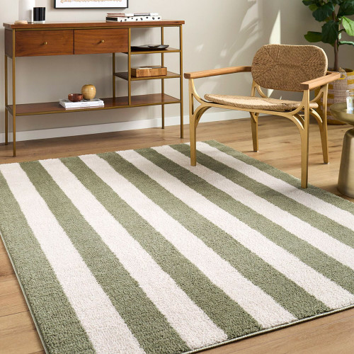 Fossay Washable Modern Shaggy Green Rug