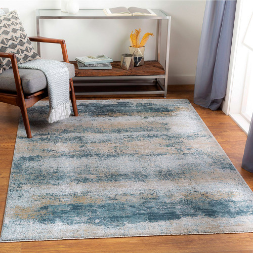 Brunswick Abstract Modern Blue Beige Rug