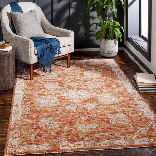 Avant Garde Vintage Traditional Orange Rug