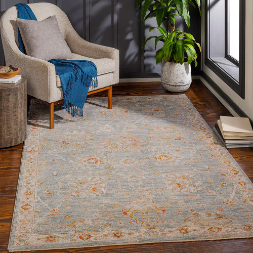 Avant Garde Vintage Traditional Blue Rug