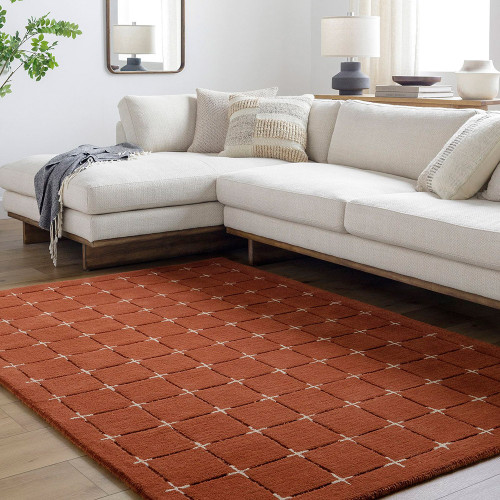 Brook Modern Wool Terracotta Rug