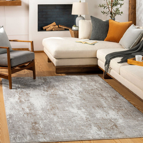 Allegro Abstract Modern Marble Beige Rug