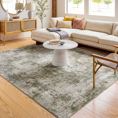 Avellino Abstract Modern Marble Green Rug