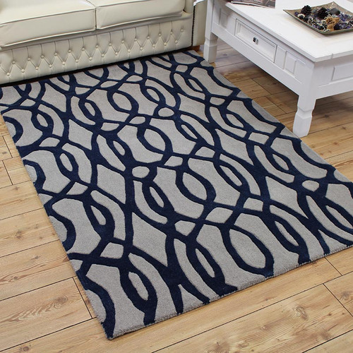 Wire Blue Matrix Rug