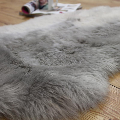 Woolmark Sheepskin Rug Silver
