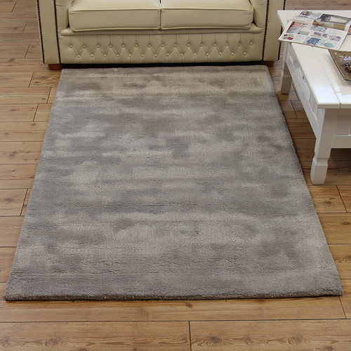Aran Rug Feather Grey Wool