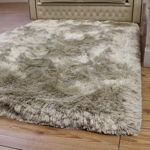 Ultra Thick Plush Shaggy Rug Pearl Beige
