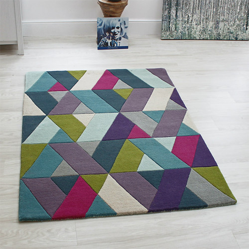 Funky Chevron Blue Green Rugs