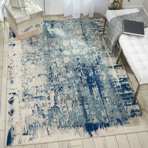 Abstract Maxell Rug MAE16 Ivory Blue
