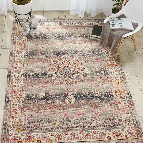 Grey Vintage Kashan Rug VKA01