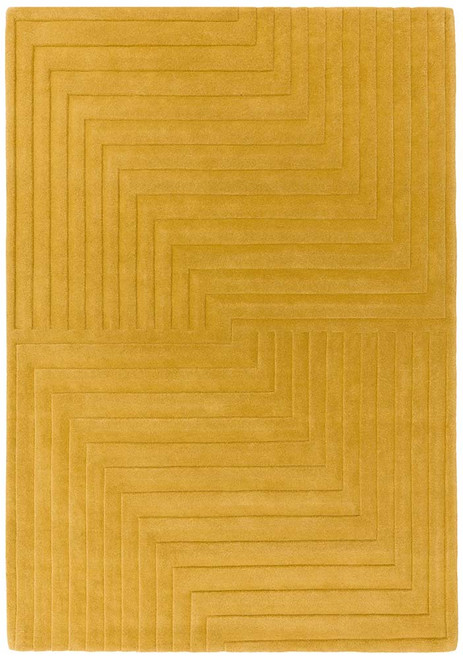 Form Rug Ochre Colour 3D Wool Pile