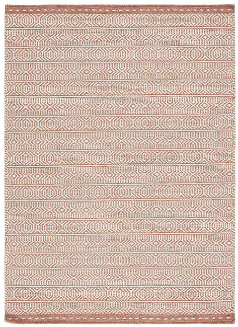 Knox Reversible Rug Coral Wool Dhurry
