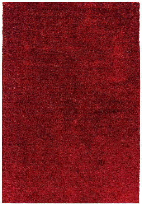 Milo Plain Shimmer Rug Red
