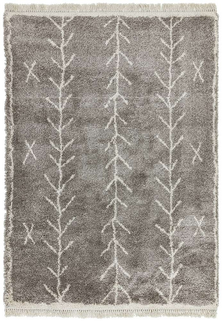 Rocco Steel Shaggy Tassels Rug RC11