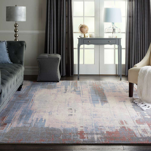 Abstract Artworks ATW04 Blue White Rug