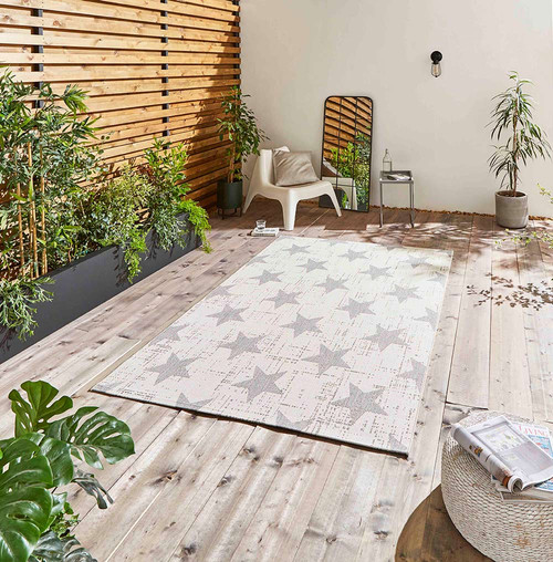 Santa Monica 48648 Cream Grey Indoor Outdoor Rug