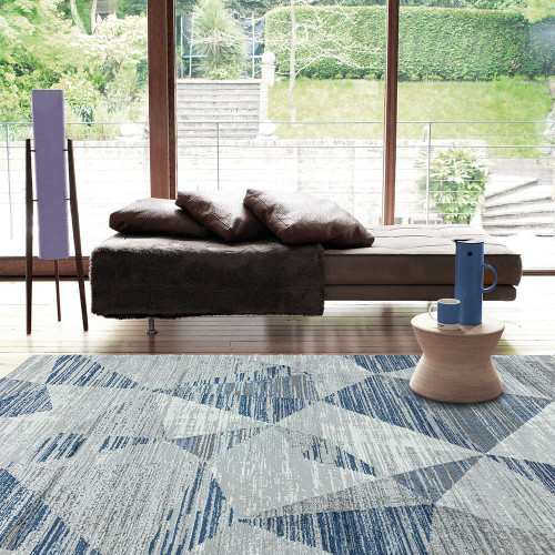 Orion OR14 Blocks Blue  Geometric Rug