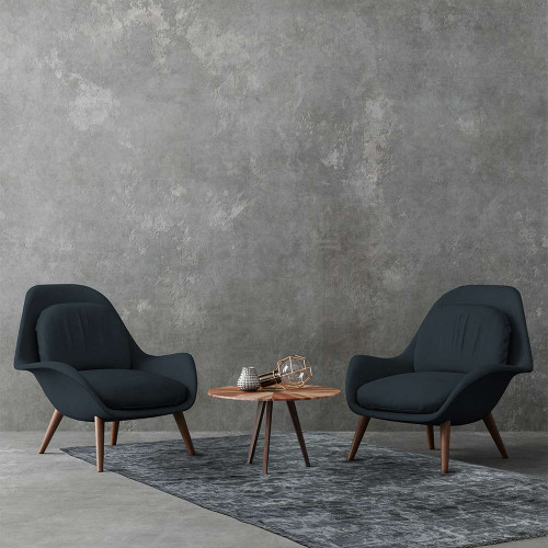 Zehraya ZE07 Charcoal Abstract Classic Plain Rug