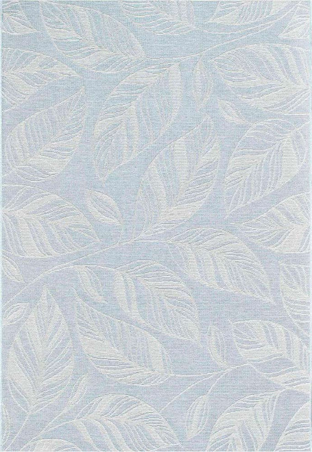 Indoor Outdoor Rug Aqua Leaf Newquay