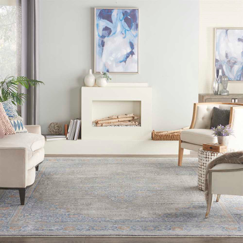 Blue Traditional Rug Starry Nights STN07