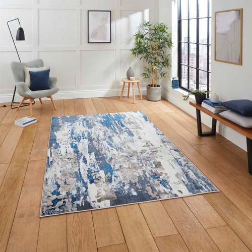 Grey Navy Apollo Rug GR580