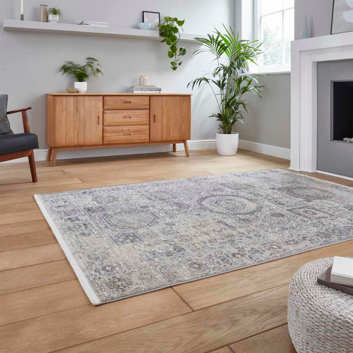 Thin Traditional Rug Grey Athena