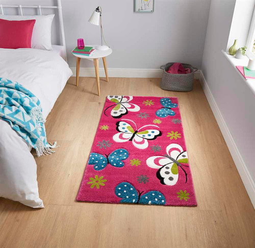 Large Pink Butterfly Rug