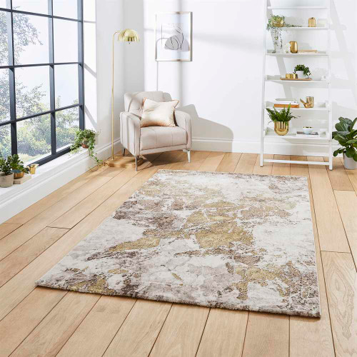 Stylish Beige Gold Rug Florence 50033