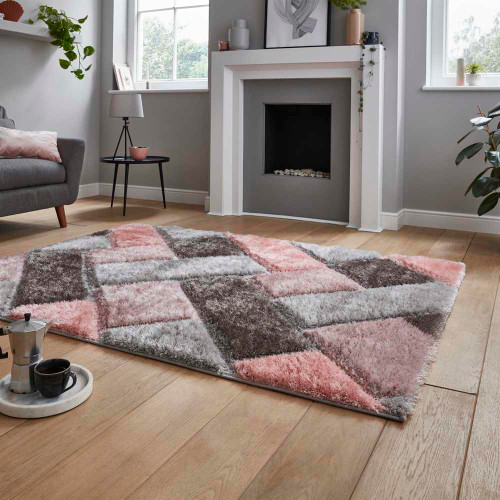 Silky Rug Grey Pink Olympia 2239