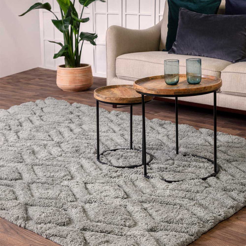 Harrison 3D Shag Silver Rug 120x170cm