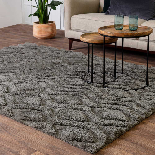 Harrison 3D Shag Rug Charcoal