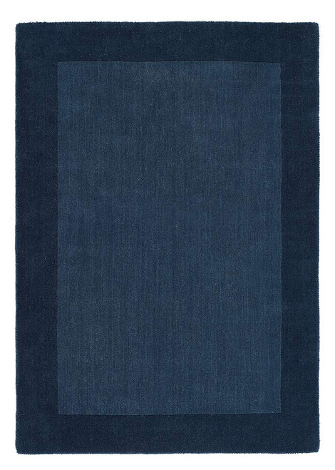 Origins Borders Navy Plain Wool Rug