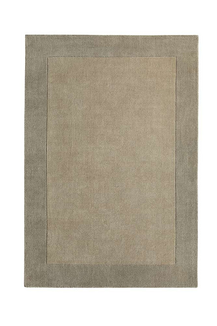 Origins Borders Taupe Plain Wool Rug