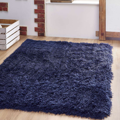 Origins Extravagance Navy Thick Shaggy Rug