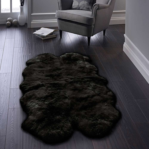Origins Genuine Sheepskin Black Rug