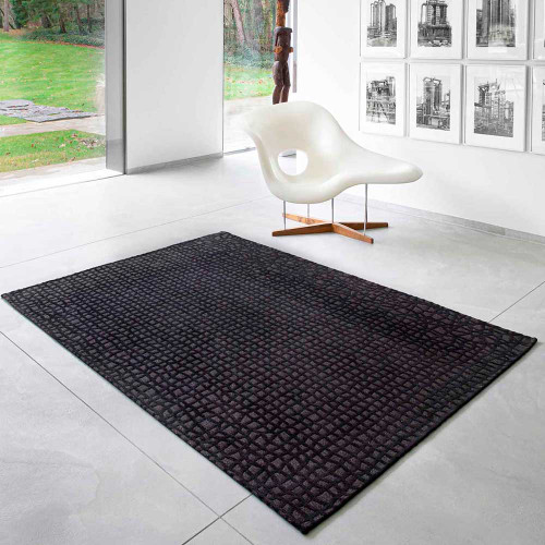 Oppian Black 9247 Structures Trammel Rug