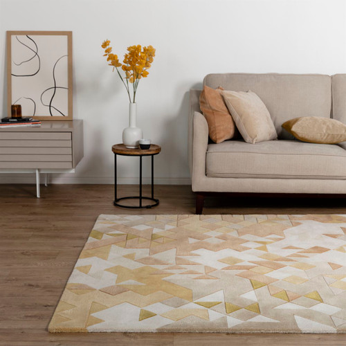 Enigma Wool Rug Gold Multi Geometric