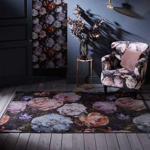 Clarke & Clarke Floretta Blush Charcoal Rug